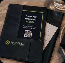 Tabletop advertising example