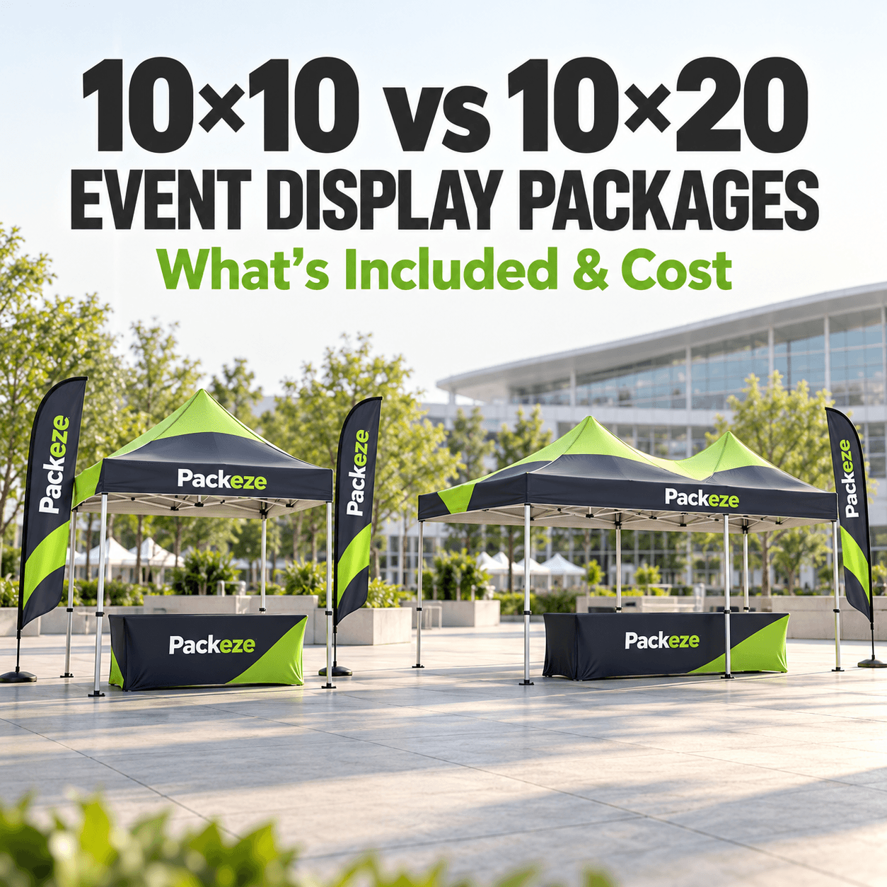 10x10 vs 10x20 Event Display Package: What's Included & Cost