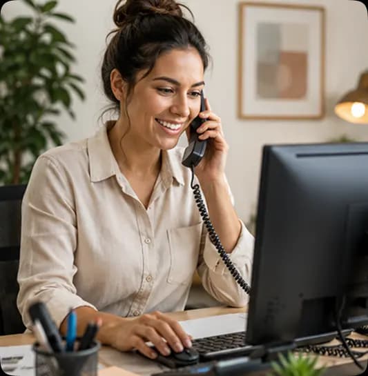 AI phone agent answering customer calls