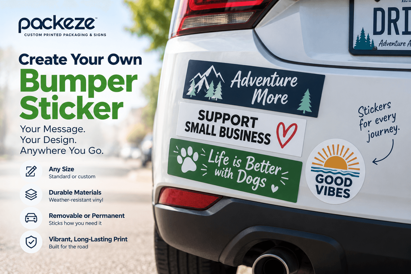 Create Your Own Bumper Sticker: Sizes, Materials, and Costs