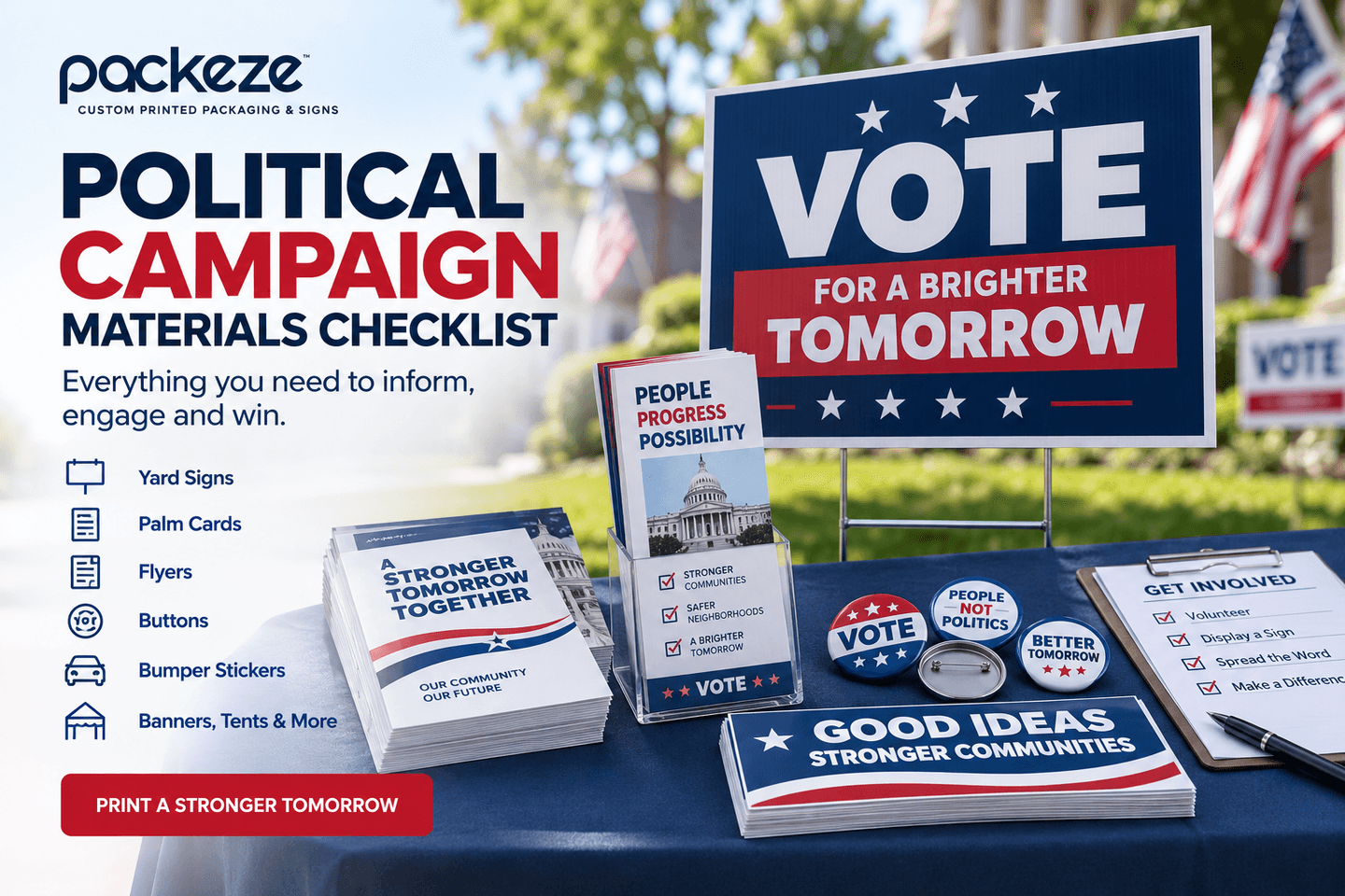 The Complete Political Campaign Materials Checklist: Signs, Flyers, Palm Cards, Buttons