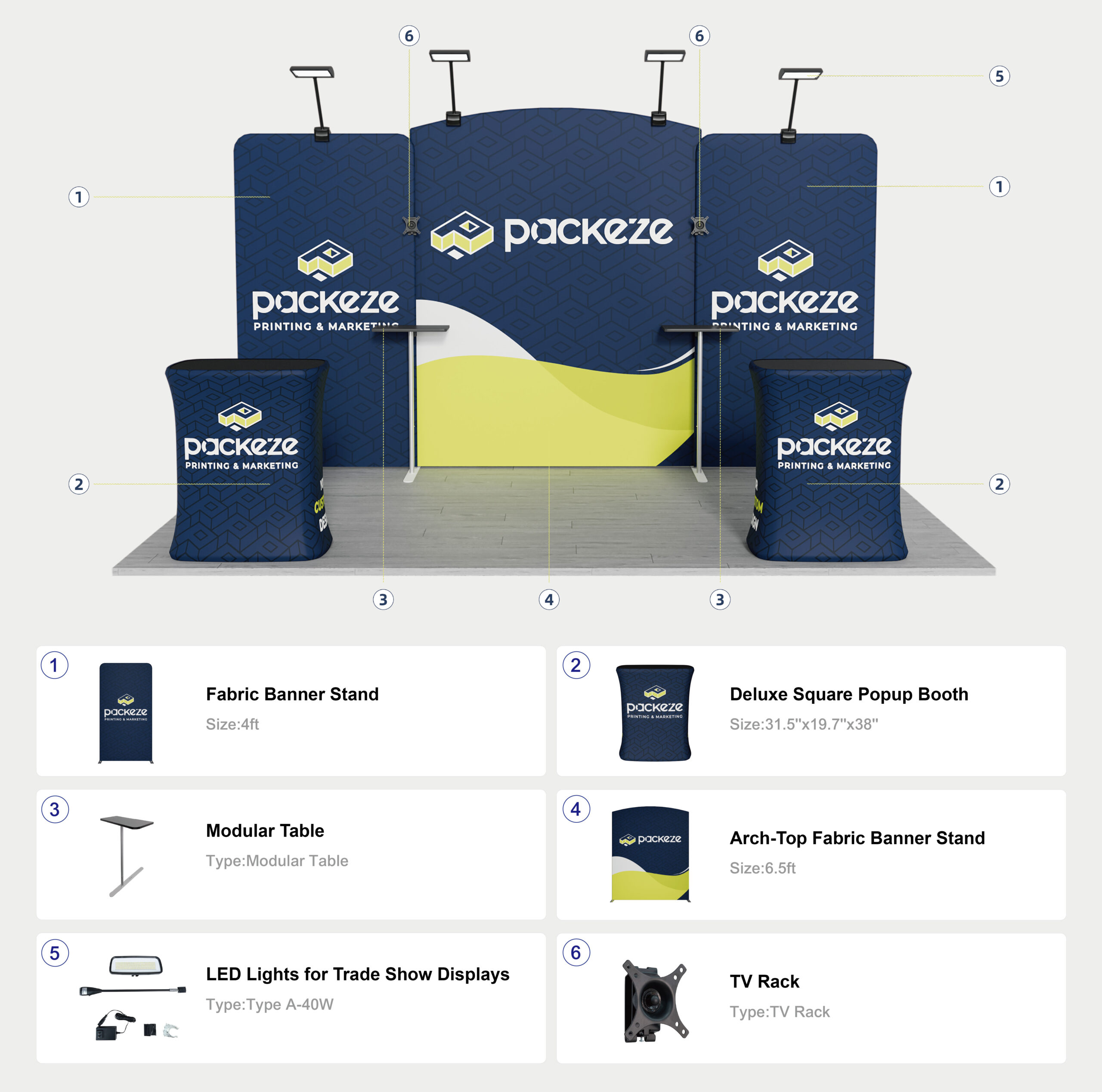 10x15ft Trade Show Booth Kit – C1 Package