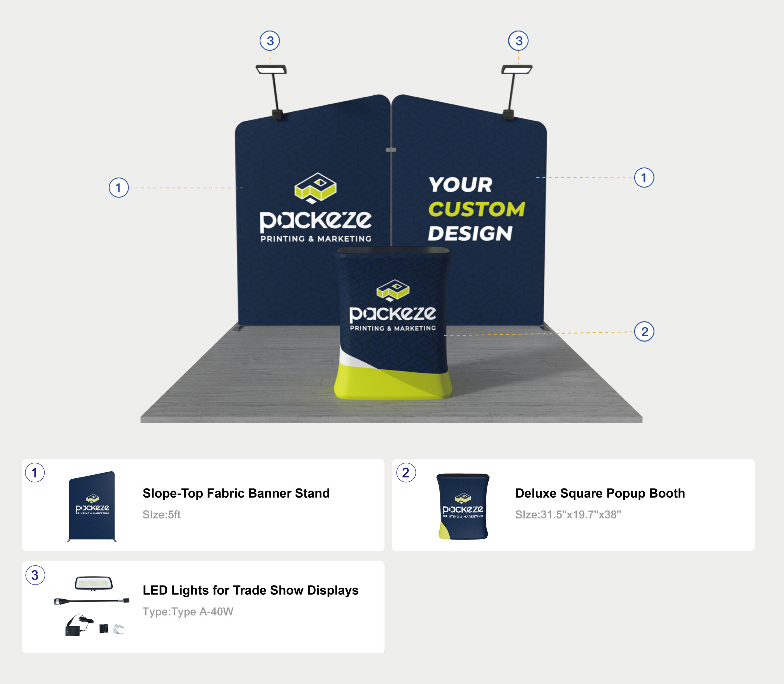 10x10ft Trade Show Booth Kit – C2 Package